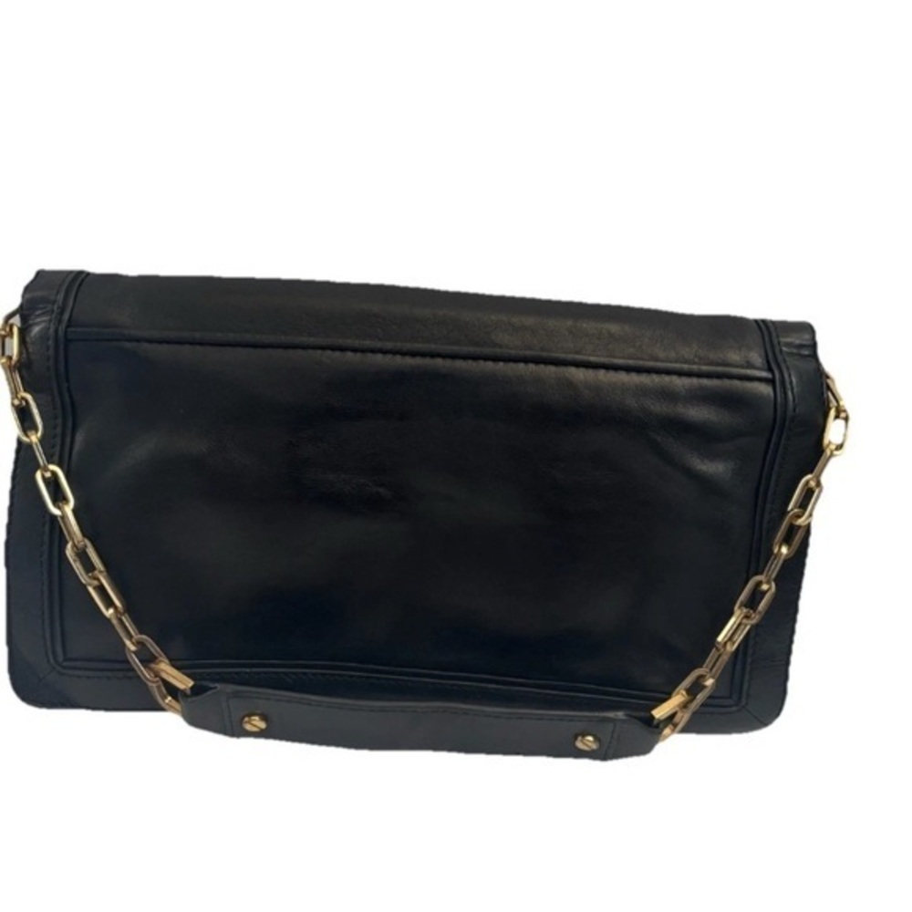 Tory Burch Handbag Purse Black Leather ShoulderBag Clutch - Picture 2 of 11